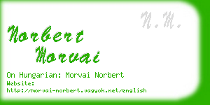 norbert morvai business card